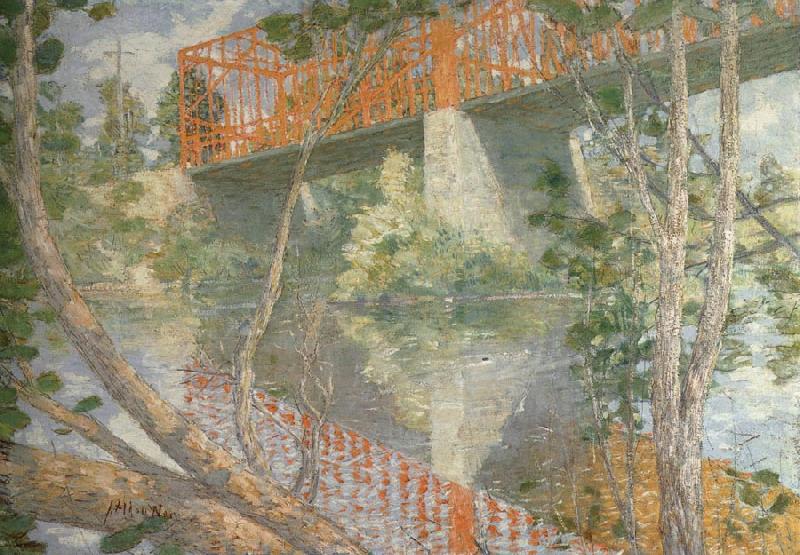 julian alden weir The Red Bridge France oil painting art